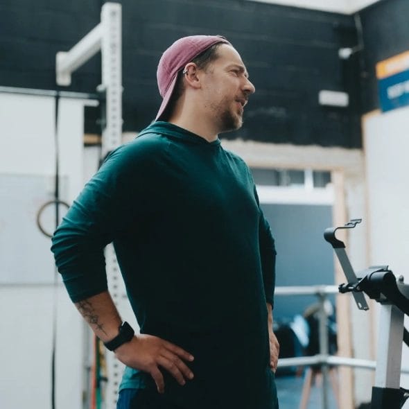 man training at the gym