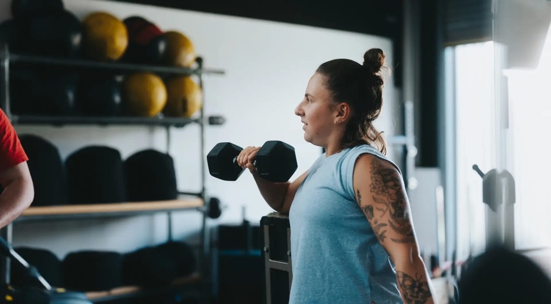 woman improving her strength