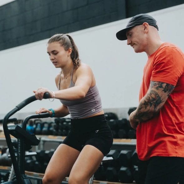 woman training with her personal trainer